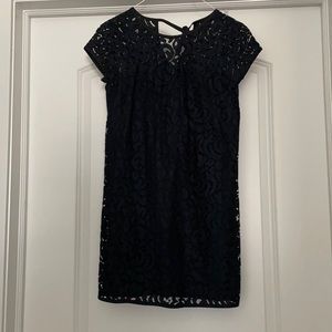 Loft lace dress great for wedding season. Navy.